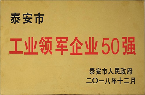 Top 50 leading industrial enterprises in Tai'an